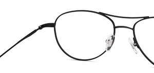 Black Aviator Full Rim Unisex Eyeglasses by John Jacobs-147689