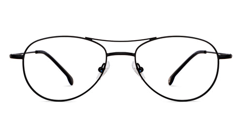 Black Aviator Full Rim Unisex Eyeglasses by John Jacobs-147689