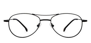 Black Aviator Full Rim Unisex Eyeglasses by John Jacobs-147689
