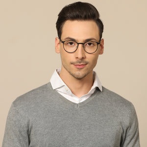 Black Round Full Rim Unisex Eyeglasses by John Jacobs-130540