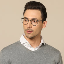 Load image into Gallery viewer, Black Round Full Rim Unisex Eyeglasses by John Jacobs-130540