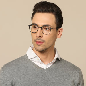 Black Round Full Rim Unisex Eyeglasses by John Jacobs-130540