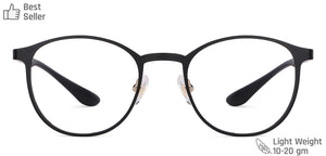 Black Round Full Rim Unisex Eyeglasses by John Jacobs-130540
