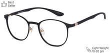 Load image into Gallery viewer, Black Round Full Rim Unisex Eyeglasses by John Jacobs-130540