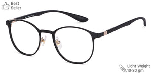 Black Round Full Rim Unisex Eyeglasses by John Jacobs-130540