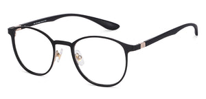 Black Round Full Rim Unisex Eyeglasses by John Jacobs-130540