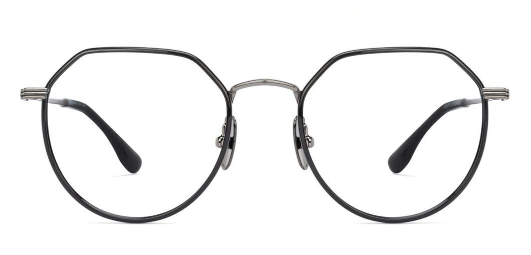 Black Hexagonal Full Rim Unisex Eyeglasses by John Jacobs Computer Glasses-141861