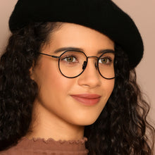 Load image into Gallery viewer, Black Hexagonal Full Rim Unisex Eyeglasses by John Jacobs Computer Glasses-141861