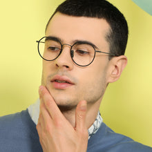 Load image into Gallery viewer, Black Hexagonal Full Rim Unisex Eyeglasses by John Jacobs Computer Glasses-141861