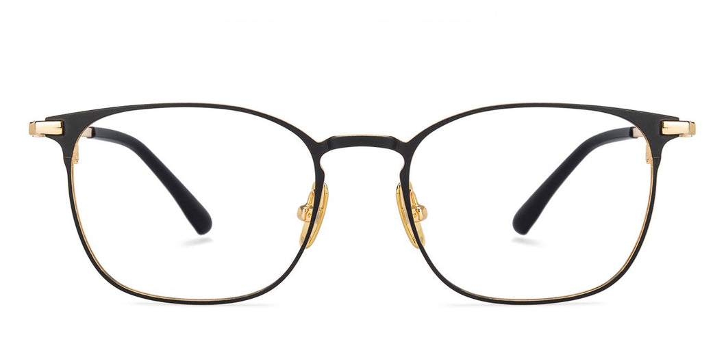 Gold Square Full Rim Unisex Eyeglasses by John Jacobs Computer Glasses-141859
