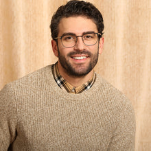 Load image into Gallery viewer, Gold Square Full Rim Unisex Eyeglasses by John Jacobs Computer Glasses-141859
