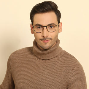 Gold Square Full Rim Unisex Eyeglasses by John Jacobs-131413