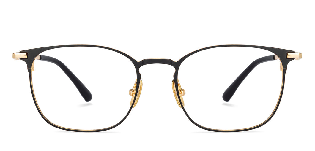 Gold Square Full Rim Unisex Eyeglasses by John Jacobs-131413