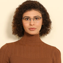 Load image into Gallery viewer, Silver Wayfarer Half Rim Wide Unisex Eyeglasses by John Jacobs-131419