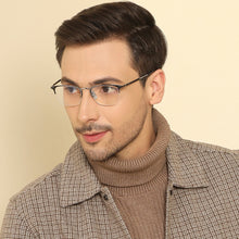 Load image into Gallery viewer, Silver Wayfarer Half Rim Wide Unisex Eyeglasses by John Jacobs-131419