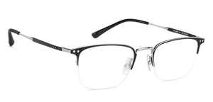 Silver Wayfarer Half Rim Wide Unisex Eyeglasses by John Jacobs-131419