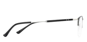 Silver Wayfarer Half Rim Wide Unisex Eyeglasses by John Jacobs-131419