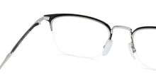 Load image into Gallery viewer, Silver Wayfarer Half Rim Wide Unisex Eyeglasses by John Jacobs-131419