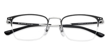 Load image into Gallery viewer, Silver Wayfarer Half Rim Wide Unisex Eyeglasses by John Jacobs-131419