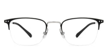 Load image into Gallery viewer, Silver Wayfarer Half Rim Wide Unisex Eyeglasses by John Jacobs-131419