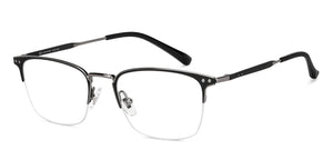 Black Wayfarer Half Rim Unisex Eyeglasses by John Jacobs-147697