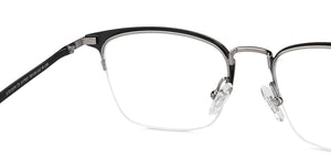 Black Wayfarer Half Rim Unisex Eyeglasses by John Jacobs-147697