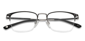 Black Wayfarer Half Rim Unisex Eyeglasses by John Jacobs-147697