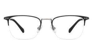 Black Wayfarer Half Rim Unisex Eyeglasses by John Jacobs-147697