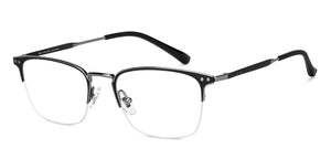 Black Wayfarer Half Rim Unisex Eyeglasses by John Jacobs-147697