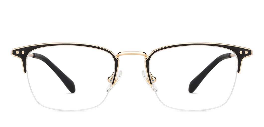 Black Wayfarer Half Rim Unisex Eyeglasses by John Jacobs-147698