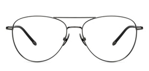 Gunmetal Aviator Full Rim Unisex Eyeglasses by John Jacobs-148382