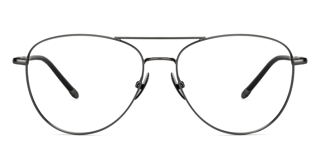 Gunmetal Aviator Full Rim Unisex Eyeglasses by John Jacobs-148382