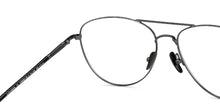 Load image into Gallery viewer, Gunmetal Aviator Full Rim Unisex Eyeglasses by John Jacobs-148382