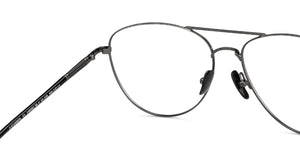 Gunmetal Aviator Full Rim Unisex Eyeglasses by John Jacobs-148382