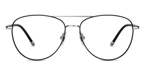 Black Aviator Full Rim Unisex Eyeglasses by John Jacobs-148383
