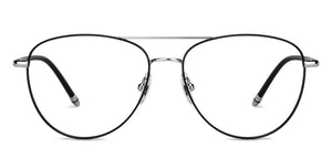 Black Aviator Full Rim Unisex Eyeglasses by John Jacobs-148383