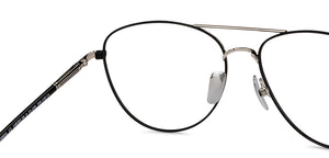 Black Aviator Full Rim Unisex Eyeglasses by John Jacobs-148383