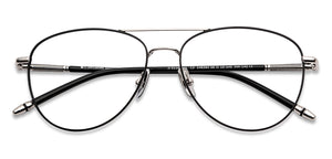 Black Aviator Full Rim Unisex Eyeglasses by John Jacobs-148383