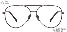 Load image into Gallery viewer, Gunmetal Aviator Full Rim Unisex Eyeglasses by John Jacobs Computer Glasses-141849
