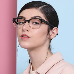 Dual Color Rectangle Full Rim Unisex Eyeglasses by John Jacobs-131248
