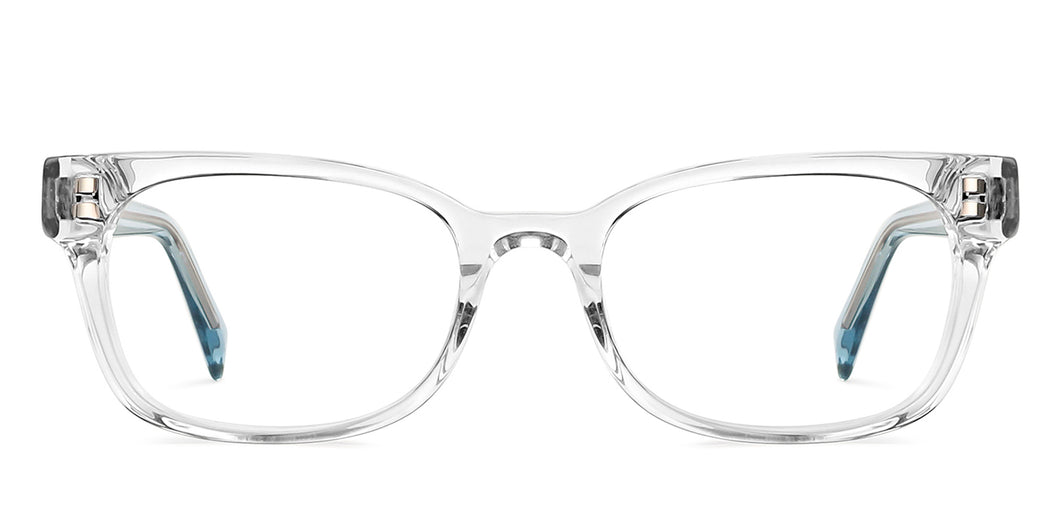 Transparent Rectangle Full Rim Unisex Eyeglasses by John Jacobs Computer Glasses-141846