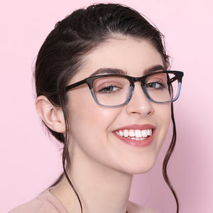 Dual Color Rectangle Full Rim Unisex Eyeglasses by John Jacobs Computer Glasses-141844