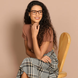 Brown Square Full Rim Unisex Eyeglasses by John Jacobs JJ-131351