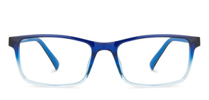 Blue Rectangle Full Rim Unisex Eyeglasses by John Jacobs-144383
