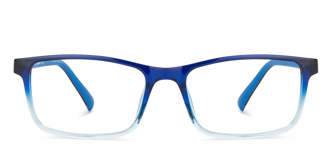Blue Rectangle Full Rim Unisex Eyeglasses by John Jacobs-144383