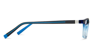 Blue Rectangle Full Rim Unisex Eyeglasses by John Jacobs-144383