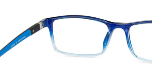 Blue Rectangle Full Rim Unisex Eyeglasses by John Jacobs-144383
