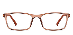 Brown Rectangle Full Rim Unisex Eyeglasses by John Jacobs-144384