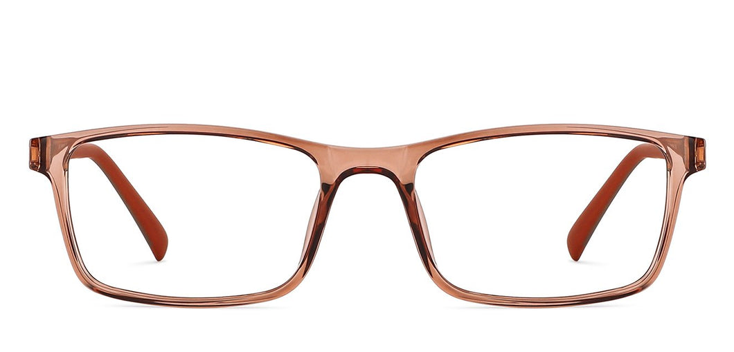 Brown Rectangle Full Rim Unisex Eyeglasses by John Jacobs-144384