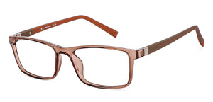 Brown Rectangle Full Rim Unisex Eyeglasses by John Jacobs-144384